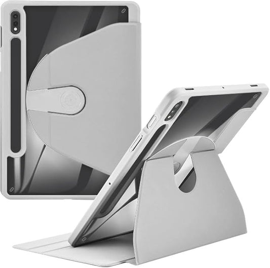 Shockproof Tablet Case for Samsung Galaxy Tab S8 2022/Tab S7 2020 11 Inch (Model SM-X700/X706/T870/T875/T878) 360° Swivel Multi-Angle Stand Case Cover with Auto Wake/Sleep Grey