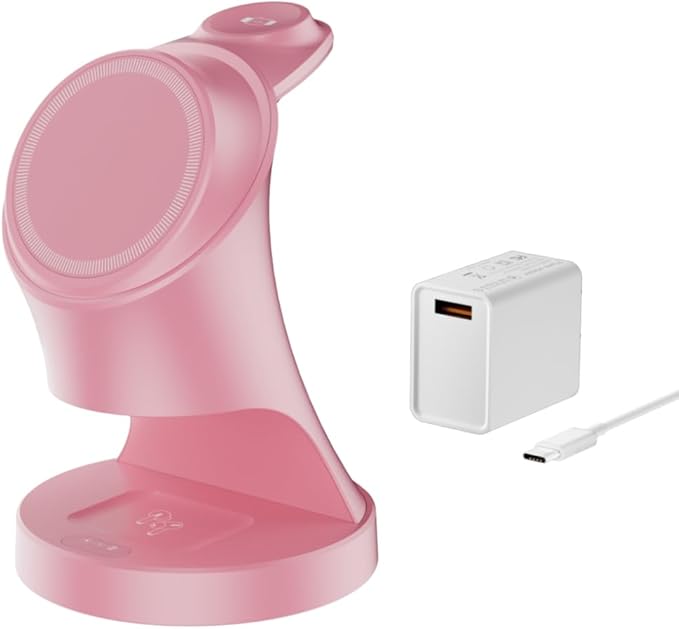 Wireless Charger3 in 1 Magnetic Wireless Charger Stand Fast Wireless Charging Dock for iPhone 17/16/15/14/13/12 Series Apple Watch Series AirPods Pro.