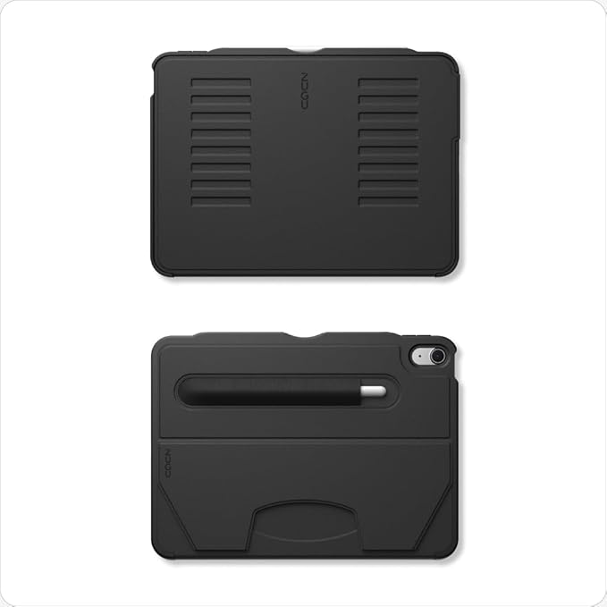ZUGU CASE for iPad Air 11 M4 2026/M3 2025/M2 2024 iPad Air 4 &amp 5 10.9 Inch (2020/2022) - Protective Ultra Thin Magnetic Stand Sleep/Wake Cover with Apple Pencil Charging &amp Storage - Black