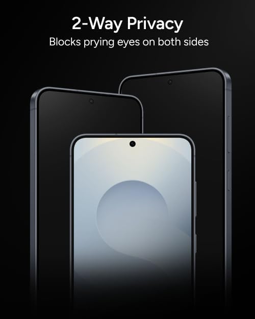 ZAGG Fusion Privacy Anti-Glare Samsung Galaxy S25 Screen Protector - Flexible Hybrid Polymer Matte Finish 2-Way Privacy Filter Recycled Materials InvisibleShield Easy Application
