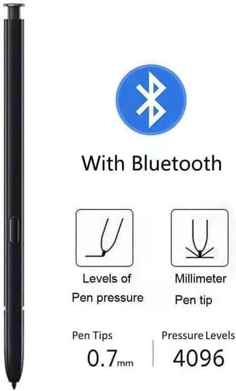 S22 Ultra S Pen Replacement Compatible with Samsung Galaxy S22 Ultra All VersionsS22 Ultra Stylus Pen (WithBluetooth) Slim 0.7mm Pen Tip 4096 Pressure Levels with 5pcs Tips (Black)