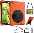 iPad Air Cases 1st Gen 9.7 Inch 2013 | TSQ iPad Air First Generation Case Triple Layer High Impact Absorbing Corner Protection Case w/Stand Hand Shoulder Belt for Boys Gilrl for iPad Air 1 Orange