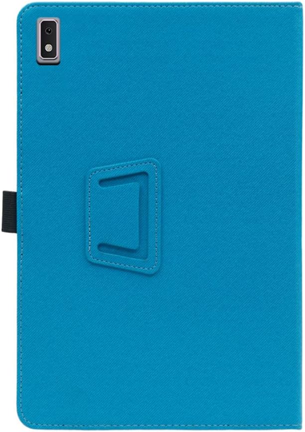 Compatible with Plimpton PlimPad P60/P60 Pro 10-INCH Tablet case Full Coverage Ultra Slim PU Leather Cover Case Folding Stand Cover Protective Tablet Cover Hand Strap Magnet (Light Blue)