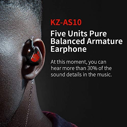 KZ AS10 in Ear Monitor Earbuds Headphone Pure 5 Balanced Armature 5BA KZ Earbuds Earphone Musician in Ear Monitor Headphone High Fidelity HiFi Headset (No Microphone Green)