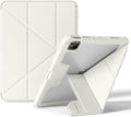 Case for iPad Pro 11 inch (4th/3rd/2nd Generation) 2022/2021/2020 with Clear Back Multi-Angle Stand Soft Silicone &amp Shockproof Tablet Protective Case (Cream)