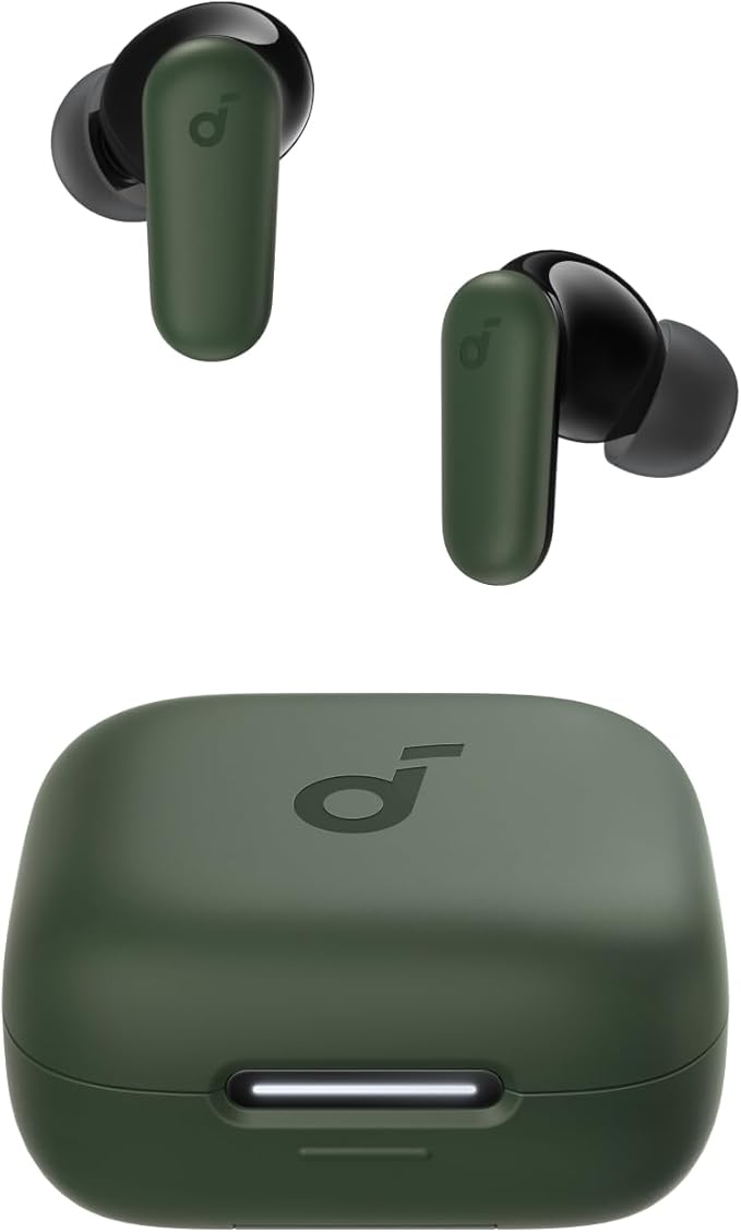 Soundcore P30i by Anker Noise Cancelling Earbuds Strong and Smart Noise Cancelling Powerful Bass 45H Playtime 2-in-1 Case and Phone Stand IP54 Wireless Earbuds Bluetooth 5.4 (Green)