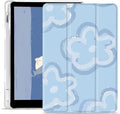 JOYLAND Cute Flower Case for iPad 9th/7th/8th Generation(2021/2020/2019) 10.2 Inch Clear TPU Smart Stand Back Cover with Pencil Holder Auto Wake/Sleep Foldable Shockproof Protective Case