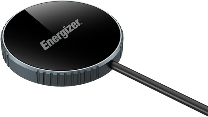 Energizer Qi2 Certified 15W Magnetic Wireless Charger MagSafe Compatible Fast Charging Pad for iPhone 15/14/13/12 Series Strong Magnetic Alignment with USB-C Cable for Qi-Enabled Phones_WCP112