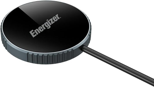 Energizer Qi2 Certified 15W Magnetic Wireless Charger MagSafe Compatible Fast Charging Pad for iPhone 15/14/13/12 Series Strong Magnetic Alignment with USB-C Cable for Qi-Enabled Phones_WCP112