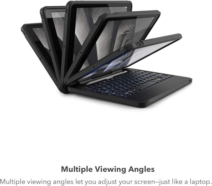ZAGG Rugged Book iPad Pro 11-inch (M5)/ Pro 11-inch (M4) Keyboard Case - Durable Magnetic-Hinged 6.6 Feet Drop Protection Backlit Laptop-Style Keys Multi-Device Pairing Detachable Keyboard