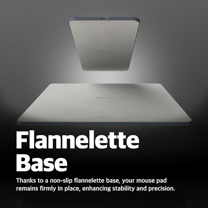 POUT H3 Split Wireless Charging Mouse Pad – Fast Qi Charger with Magnetic Attachment – Smooth Surface &amp Anti-Slip Base – Compatible with Smartphones and Earbuds (Midnight Blue)