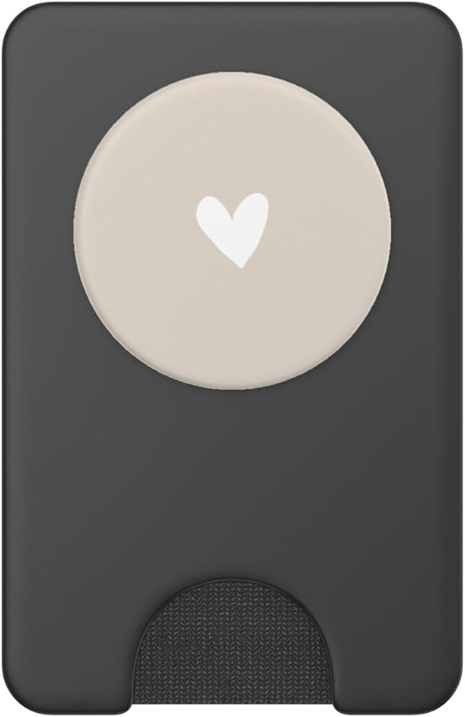 Sand/Beige/Tan Heart Minimalist Love PopSockets PopWallet for MagSafe