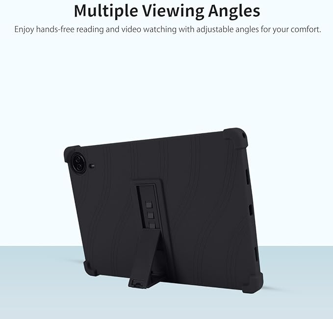Case for Callsky-Pro/Callsky Ctab 14 / Teclast T70 14inch Android 14 TabletAdjustable BracketSoft Silicone Protective Cover with Adjustable Stand Lightweight and Kid-Friendly(Black)