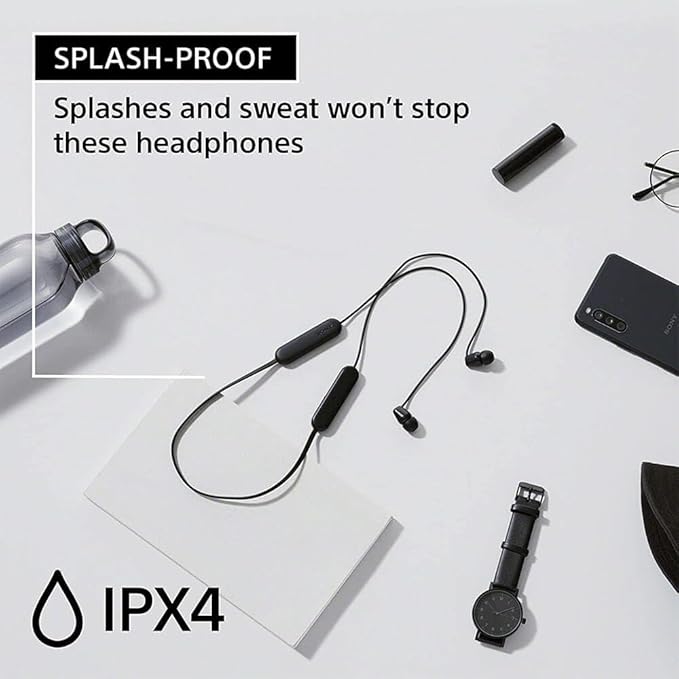 Sony WI-C100 Wireless in-Ear Bluetooth Headphones with Built-in Microphone White