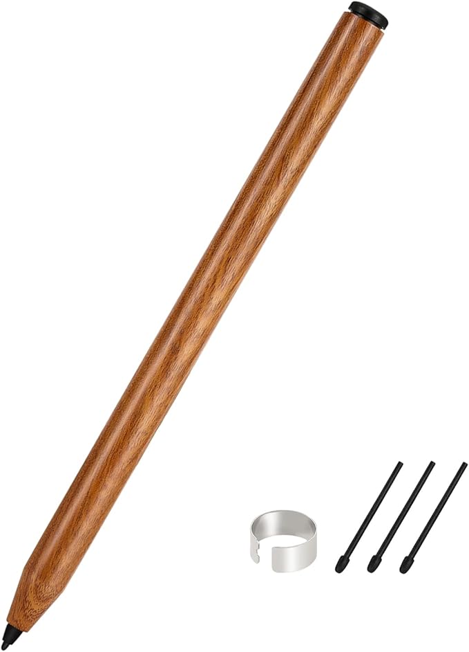 Stylus Pen for Kindle Scribe Pen &amp Remarkable 2 Pen Wooden Stylus Pencil Styluses Pen with Eraser Tilt Support &amp Palm Rejection 3 Replacement Pen Tips No Bluetooth Needed