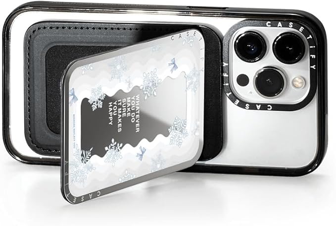 CASETiFY Snappy Card Holder Stand Compatible with Magsafe - First Snow - Silver Mirror