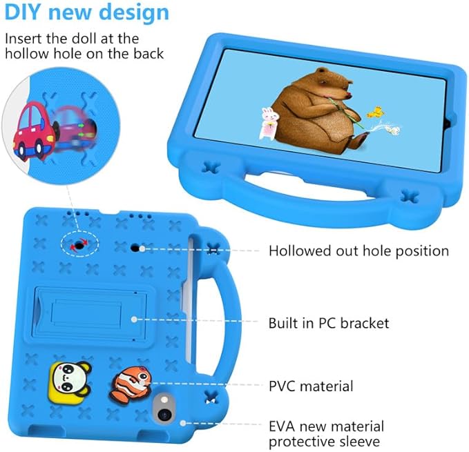 Compatible with Apple iPad mini 6 2021 8.3 inch Tablet Case Lightweight Shockproof Protective Case with Shoulder Strap &amp Stand Handle &amp Pen Tray for Girl Kid Gift Sky Blue
