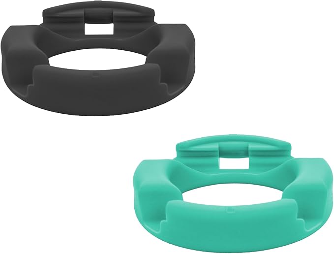 GoDonut Plus+ - Smartphone and Tablet Stand - Compatible with Lager Cases with Charging Port Access - for use at Work at Home Travel and on-the-go (Black/Teal) - 2 Pack