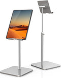 Tablet Stand Height Angle Adjustable Eye-Level Desktop iPad Stands Tablet Holder for Home Office Cradle Dock for iPad Pro 12.9 Air Mini 4 Kindle E-Reader Nexus iPhone (4-13'') Silver
