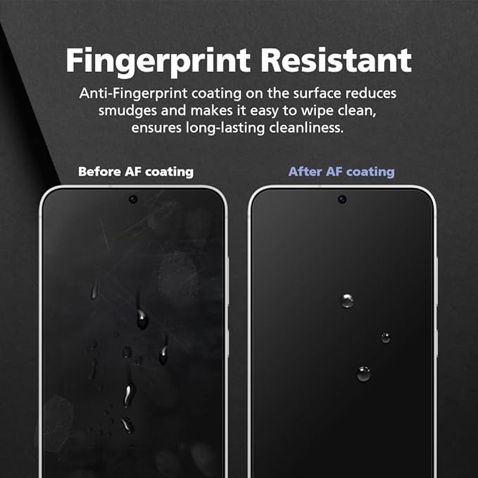 2 PACK AR Screen Protector Compatible with Samsung Galaxy S25/S24 with Auto Dust Removal Installation Frame Anti-Reflective [Support Fingerprint Unlock] 9H Tempered Glass Scratch Resistance Fingerp