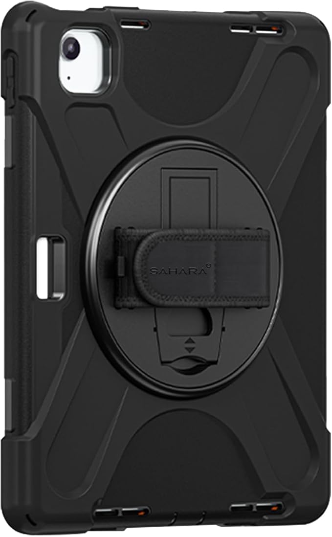 Sahara for iPad Air 11-inch (M4 2026 / M3 2025 / M2 2024) Case - Heavy-Duty Protective Cover with Screen Protector Kickstand Pencil Holder Rotating Hand Strap &amp Shoulder Strap Raider-X Series