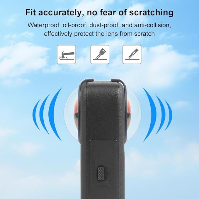 for DJI Osmo 360 Action Camera - 10H Hardness Optical Tempered Glass Lens Protector with AR Coating Hydrophobic Layer Anti-Scratch &amp Shockproof Cover (Black)