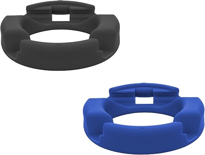 GoDonut Plus+ - Smartphone and Tablet Stand - Compatible with Lager Cases with Charging Port Access - for use at Work at Home Travel and on-the-go (Black/Blue) - 2 Pack