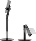 NEEWER Basics Cell Phone Stand for Desk Adjustable Phone Holder Clamp with Weighted Metal Base Office Table Phone Mount Compatible with iPhone 16 15 Pro Max Plus Samsung for Video Recording ST006
