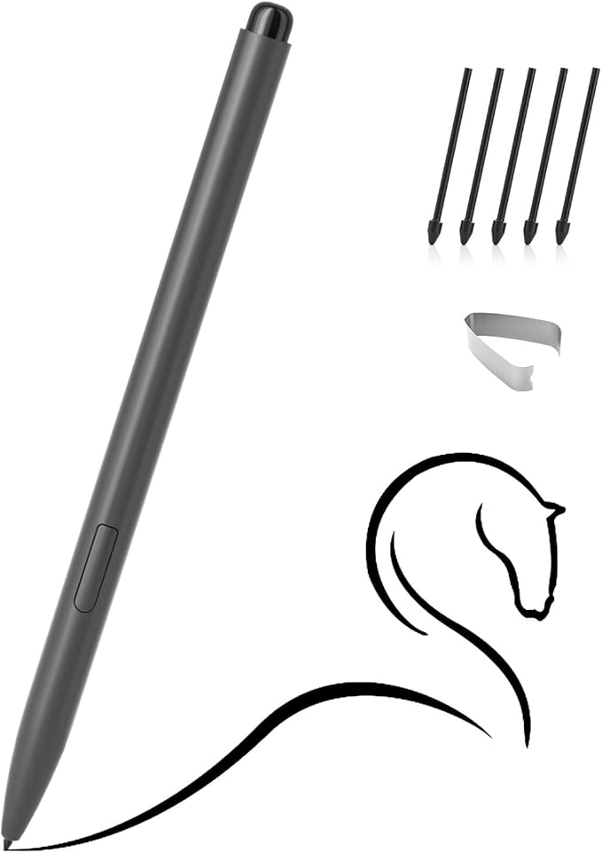 Magnetic EMR Stylus Compatible with Remarkable 2 Replacement Digital Pen with Eraser 4096 Pressure Levels Palm Rejection Tilt Support for Remarkable/Samsung/Wacom/Onyx EMR Devices-5 Tips (Gray)