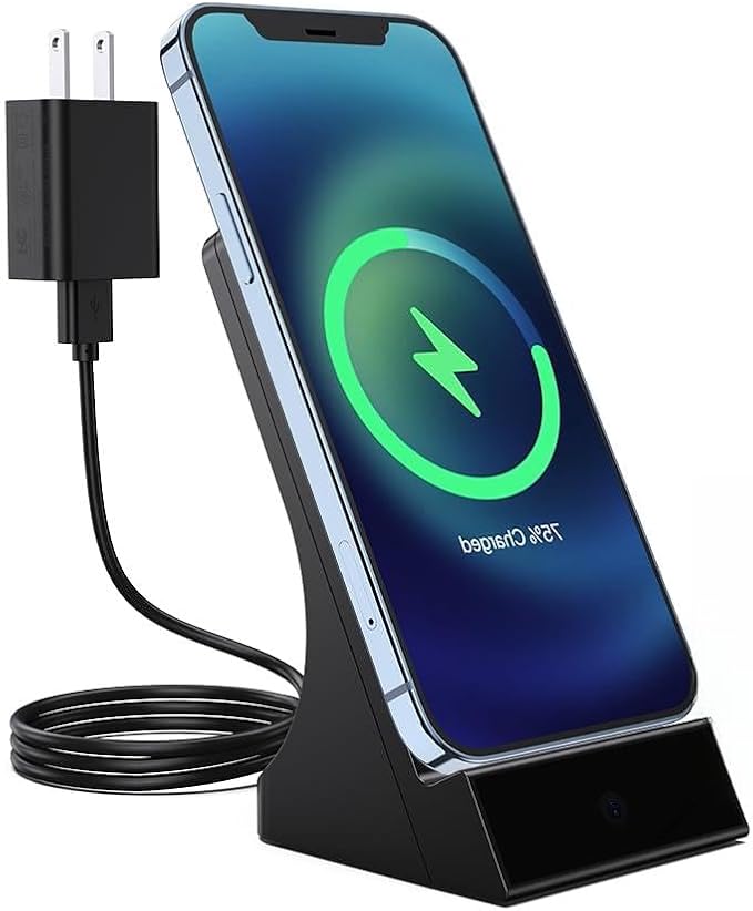 LIZVIE Phone Charger Dock 1080P Full HD Wide-Angle Charging Cam Indoor Wireless Charger Cam with 120° Lens APP Remote Control Wireless Charging for Home Security Office or Pets.