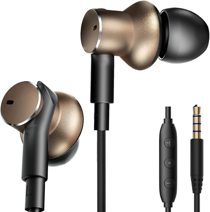 Wired Earbud In Ear Headphones With Mic Noise-canceling CallDeep bass Hi-Fi Noise Cancellation Earbuds Wired Immersive Bass Dual-unit Earphones compatible with iPhone 15 16 17 Pro Max Air Android etc
