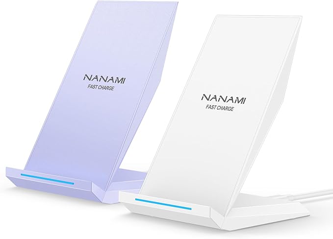 Fast Wireless Charger 2 Pack - NANAMI Wireless Charging Stand for iPhone 17/17 Air/16/15/14/13/12/12 Pro Max Phone Charger Dock Compatible with Samsung Galaxy S26/S25/S24/S23/S22/S21Pixel 6/5