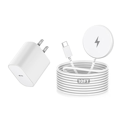 Magnetic Wireless Charger for iPhone 17 16 1510FT Long Fast Phone Charging Pad with USB C Wall Charger Block For iPhone 17 Pro Max/17/iPhone 16 Pro Max/15/Plus/Pro/14/13/12 SeriesAirPods 4/3/2/Pro 2
