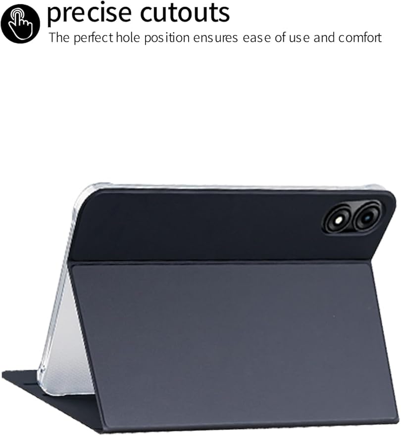 for TABWEE T60 Pro 13.4 Inch Android Tablet CaseBOVUGAC Folding Stand Protective CoverFull Protection Premium TPU+PUScratch Resistant(Grey)