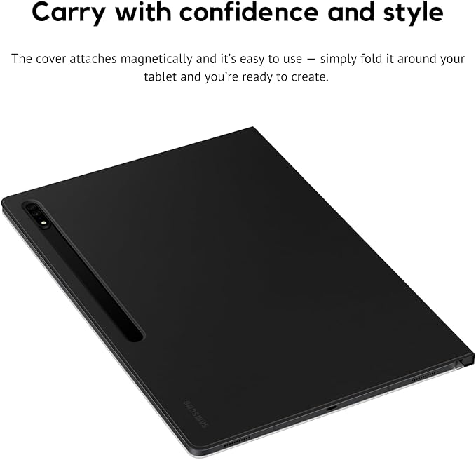 Samsung Galaxy Tab S8 Ultra Case with Touch-Sensitive Screen Protector Magnetic Attachment Storage for S Pen Camera and Port Access Black