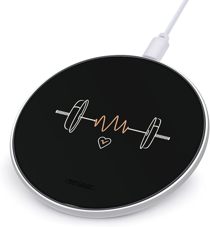 Heartbeat Weightlifting Wireless Charger Anti-Slip Wireless Charging Pad Slim Charger Mat for Men Women