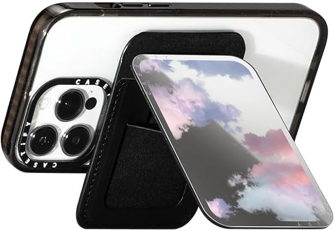 CASETiFY Snappy Card Holder Stand Compatible with Magsafe - Clouds - Silver Mirror