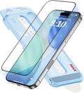 FLOLAB NanoArmour ONETIME MAX for iPhone 17 Air Screen Protector: Clear Anti-Blue Light Screen ProtectorInfinity Edge Military-Grade Tempered Glass Durable Easy Install Dust-Free