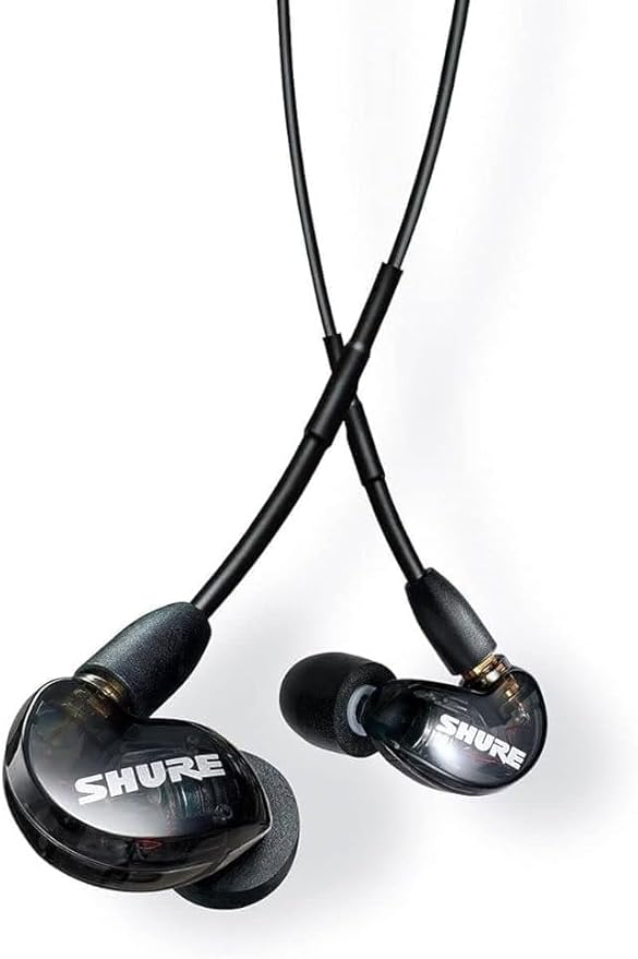 Shure SE215 PRO Wired Earbuds Professional Sound Isolating Earphones with Clear Sound Deep Bass Secure in-Ear Fit Carrying Case Black (SE215-K)