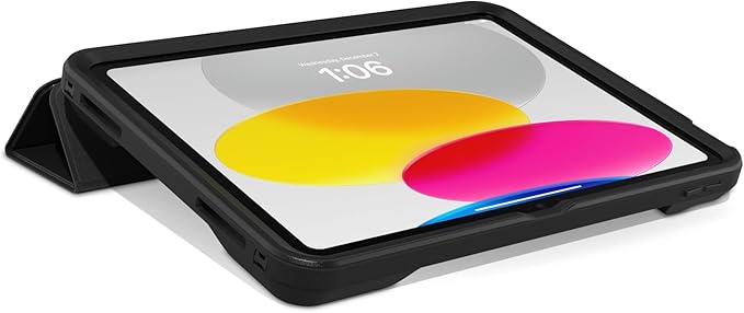 OtterBox ACHIEVER SERIES FOLIO ST for iPad (A16) &amp iPad 10th Gen - BLACK Rugged Durable Multi-Layer Protection (Ships in Polybag Ideal for Business Customers)