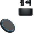 BoxWave Charger Compatible with Status Between 3ANC - SwiftCharge PowerDisc Wireless Charger (15W) Qi Wireless 15W Circular Desktop Charger - Jet Black