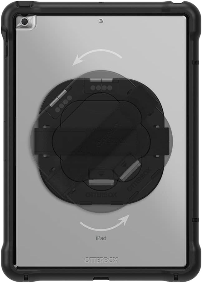 OtterBox Unlimited Series Case with Kickstand &amp Hand Strap + Screen Protector for iPad 7th 8th &amp 9th Gen (10.2 Display - 2019 2020 &amp 2021 Version) - Non-Retail/Ships in Polybag - Clear/