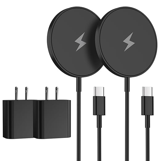 Magnetic Wireless Charger iPhone6FT Charger for Apple MagSafe Charger 2Pack Fast Wireless Charging Pad for iPhone 16 Pro Max/16 Pro/16 Plus/15 ProMax/15/14/13/12/AirPods 3/2/Pro Mag-Safe Charging Pad
