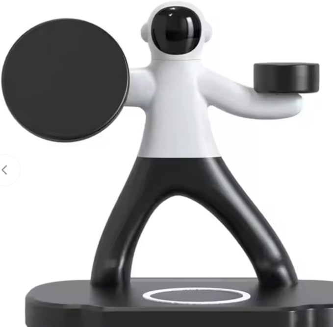 Spaceman 3-in-1 Dual 15W Fast Charging Magnetic Wireless (Black &amp White)