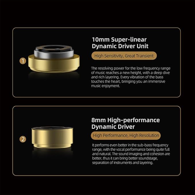 KZ ZA12 in Ear Monitor 2DD+4BA Hybrid Wired Earbuds KZ in Ear Monitor with 4-Level Tuning Switch Gaming EarbudsSilver-Plated IEM Cable for Audiophile (with Microphone Matte Black Tunable Version)