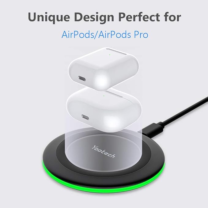 Yootech [2 Pack] Wireless Charger10W Max Wireless Charging Pad Compatible with iPhone 17/17 Pro/17 Pro Max/Air/16/15/14/13/SE 2022/12/11Samsung Galaxy S25/S24for AirPods Pro 3(No AC Adapter)