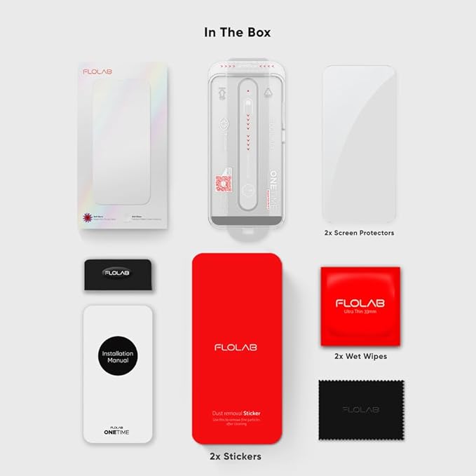FLOLAB NanoArmour ONETIME for Samsung Galaxy S25+ Plus / S24+ Plus Case Friendly Screen Protector Tempered Glass 2 Pack Fingerprint ID Compatible Durable Dust Free Easy to Install