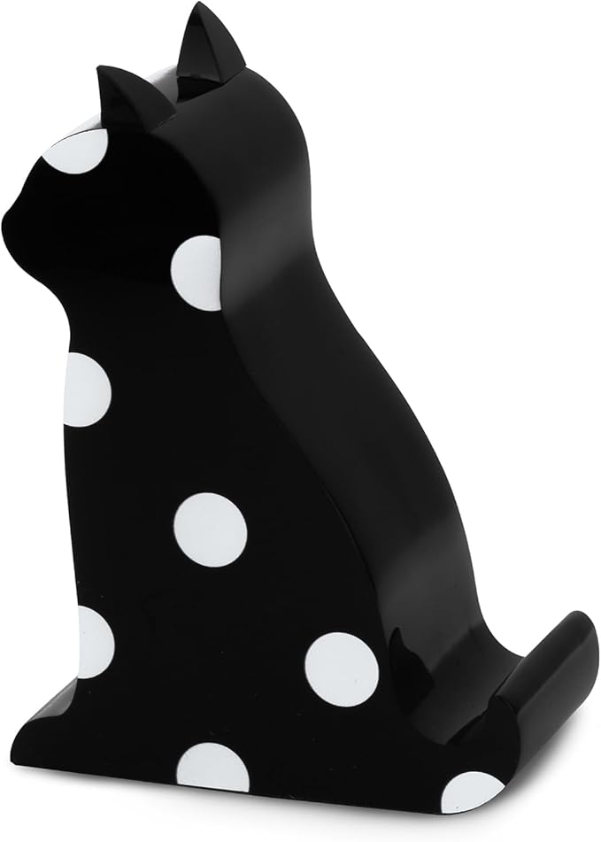 kate spade new york Acrylic Cell Phone Stand Novelty Phone Holder for Desk Black Cat (Picture Dot)