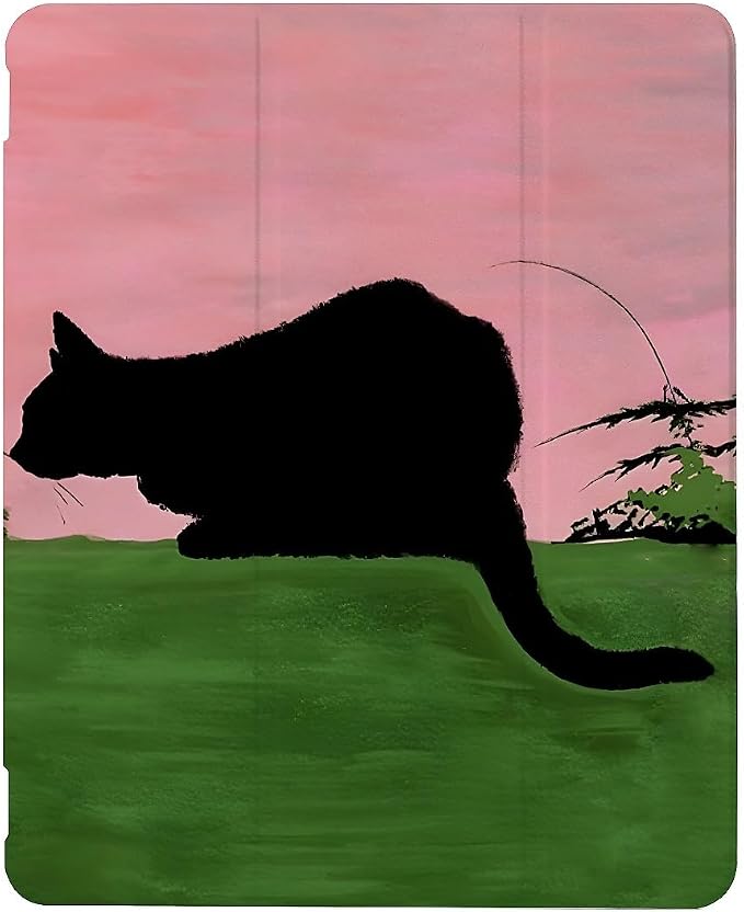black cat in glassland
