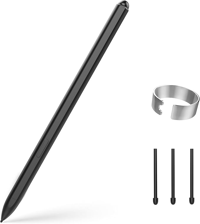 TiMOVO Magnetic EMR Pen Compatible with Remarkable 2 Digital Stylus with Eraser for Remarkable 4096 Pressure Sensitivity Palm Rejection Tilt with 3 Pen Tips Black